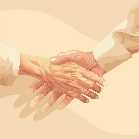 Illustration of a group of people holding hands. Vector illustration.の素材