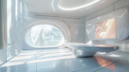 3d rendering of a modern interior with a white bathtub.の素材