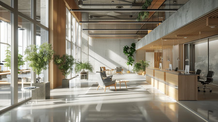 Interior of a modern office. 3d rendering, 3d illustrationの素材