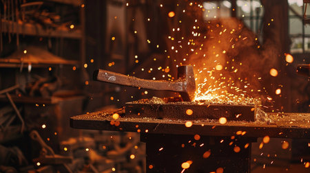Metalworking with sparks close-up. Sparks fly in different directions.の素材