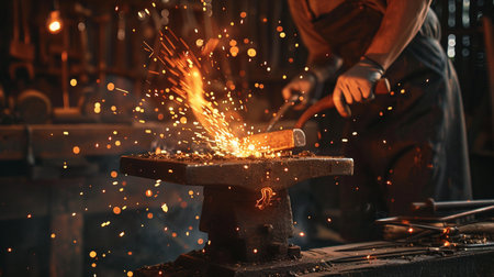 The welder at work. The welder is working with sparks and molten metal.の素材