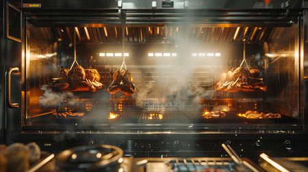 Roasted chicken in the oven. Roasted chicken in the ovenの素材