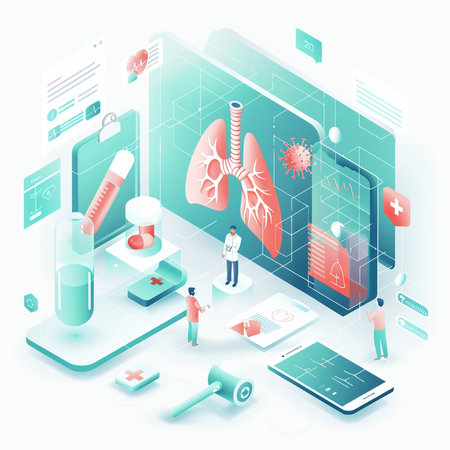Isometric medicine concept. Health care and medical technology. Vector illustration.の素材