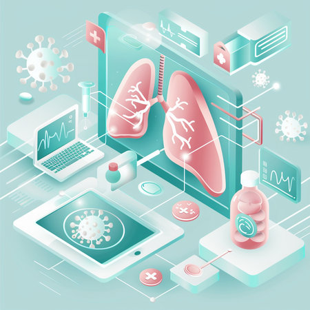 Lungs and Lungs. Health care concept. Vector illustration.の素材