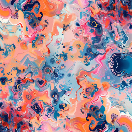 Seamless abstract pattern with multicolored spots of paint.の素材