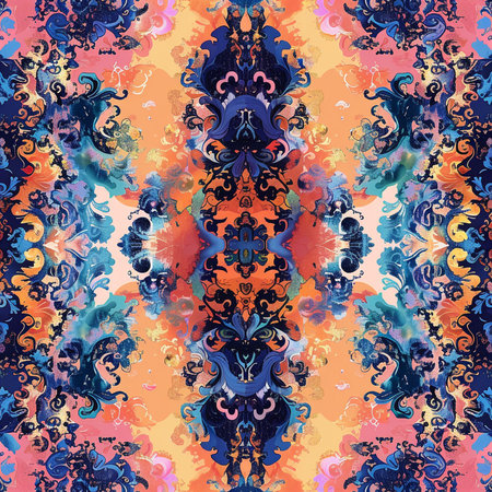 Seamless background pattern. Abstract geometric pattern in blue and pink colors.の素材