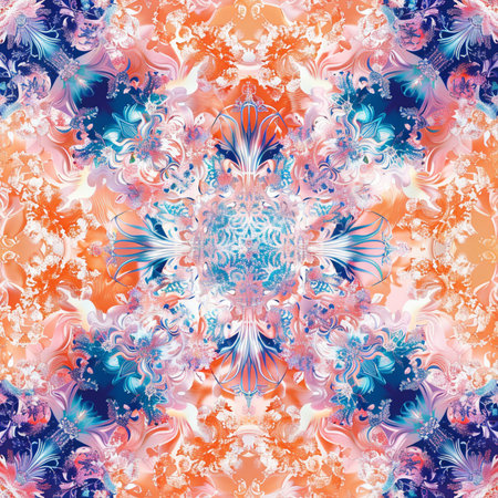 Seamless pattern with abstract flowers. For eg fabric, wallpaper, wall decorations.の素材