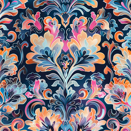 Seamless pattern with abstract floral ornament. Vector Illustration.の素材