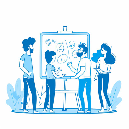 Business people meeting in conference room. Teamwork, brainstorming, teamwork concept. Vector illustration in flat styleの素材