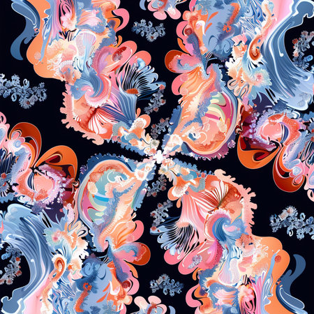 Seamless abstract pattern, watercolor hand-drawn illustration.の素材