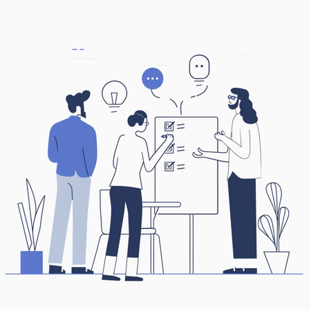 Vector illustration of business people discussing new project. Teamwork concept.の素材