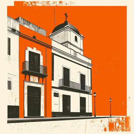 Old building in Lisbon, Portugal. Grunge background. Vector illustration.の素材