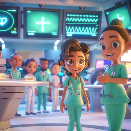 3D rendering of a group of people in the operating room.の素材