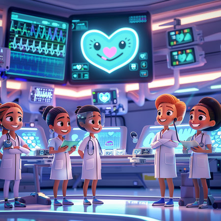 Cockpit with doctors and nurses in the hospital. 3d renderingの素材