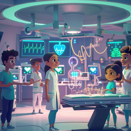 Dentist and orthopedic surgery team in operating room. 3d renderingの素材