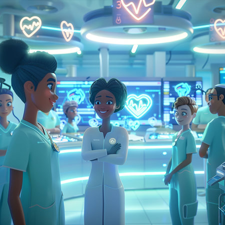 3D rendering of a group of doctors in the operating room.の素材