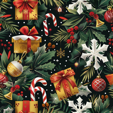 Seamless pattern with christmas elements. Vector illustration for your designの素材
