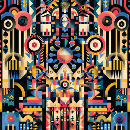 Seamless background pattern. Geometrical abstract pattern in native american style.の素材