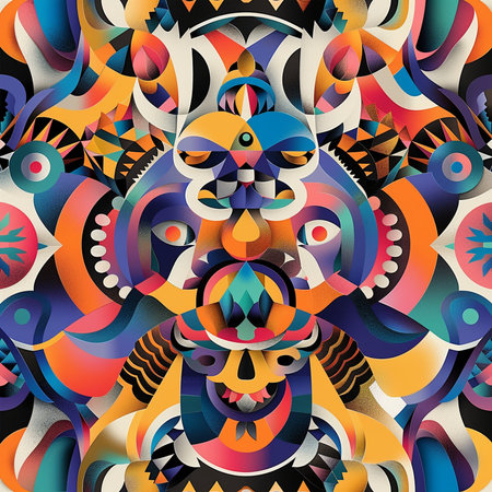 Seamless background pattern. Abstract geometric symmetric pattern. Vector image.の素材