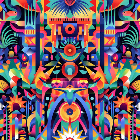 Seamless pattern with ethnic aztec ornament. Vector illustration.の素材