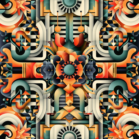 Abstract seamless pattern of geometric shapes. Vector illustration for your design.の素材