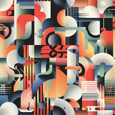 Abstract seamless pattern with geometric elements. Vector illustration. Eps 10.の素材