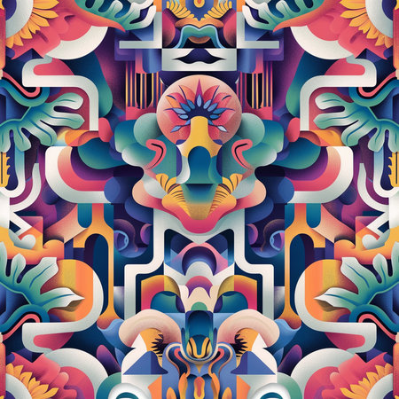 Seamless patterned background in the form of abstract geometric shapes.の素材