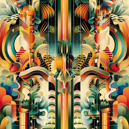 Seamless background pattern. Abstract geometric pattern in ethnic style.の素材