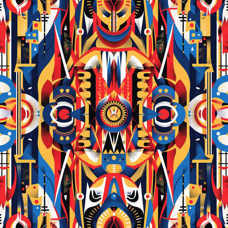 Seamless background pattern. Abstract geometric pattern in ethnic style.の素材