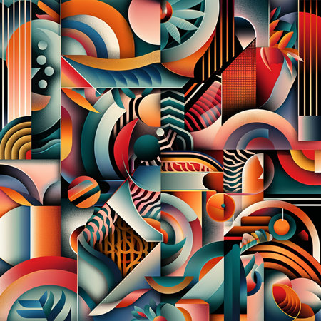 Seamless background pattern. Abstract geometric pattern in retro style.の素材