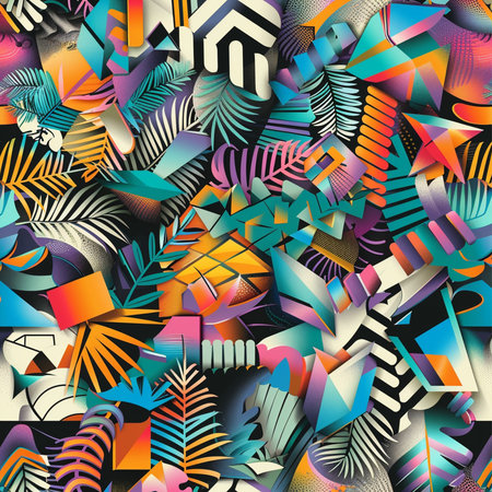 Seamless background pattern. Abstract geometric pattern in the style of op art.の素材