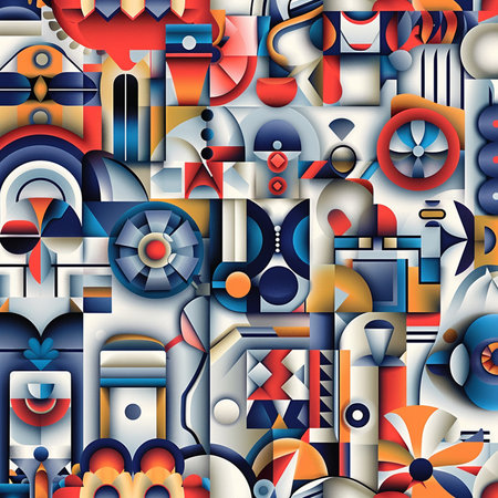 Seamless pattern. Geometric background. Abstract shapes. Vector illustration.の素材