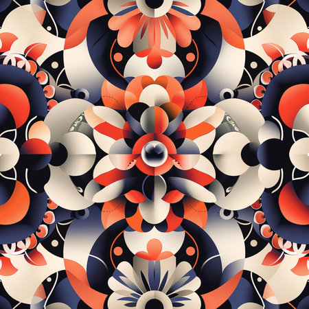 Seamless background pattern. Abstract symmetrical pattern. You can use it for invitations, notebook covers, phone cases, postcards, cards, wallpapers and so on. Artwork for creative design.の素材
