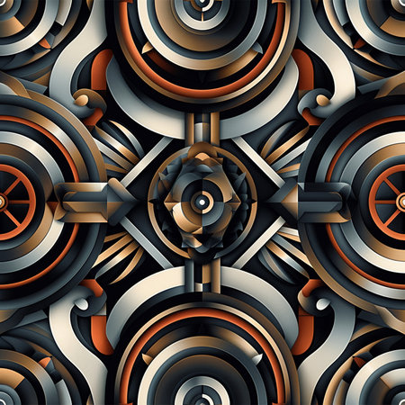 3d seamless pattern. Abstract background with geometrical shapes.の素材