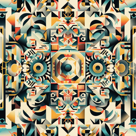 Seamless background pattern. Abstract geometric pattern in retro style.の素材