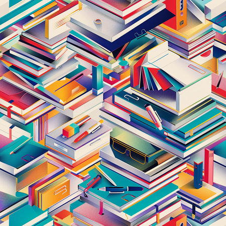 Seamless pattern with books. Vector illustration. Eps 10.の素材