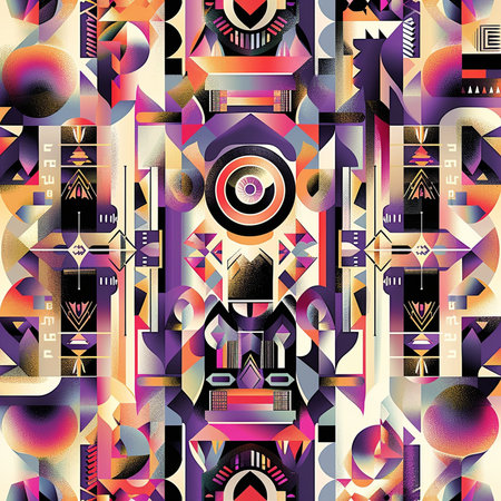 Seamless background pattern. Abstract geometric pattern in ethnic style.の素材