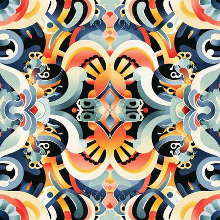 Seamless pattern with abstract geometric ornament. Vector Illustration.の素材