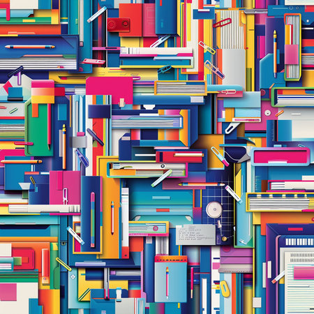 Colorful abstract background with folders and documents. EPS10 vector file.の素材