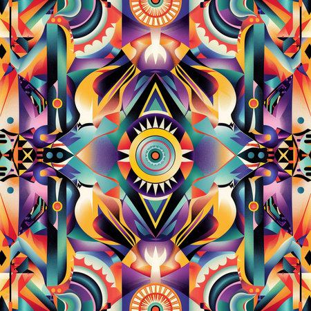 Seamless background pattern. Abstract geometric pattern in ethnic style.の素材