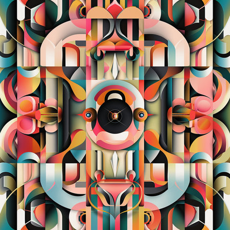 Seamless background pattern. Abstract geometric pattern in art deco style.の素材