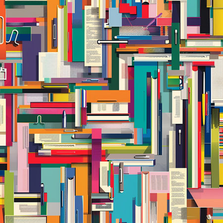 Seamless pattern with colorful books. Vector illustration for your designの素材