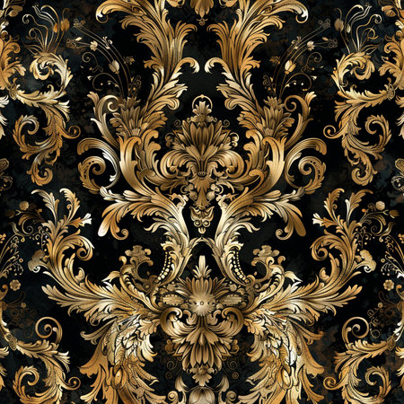 Vintage baroque ornament in Victorian style. Seamless pattern.の素材