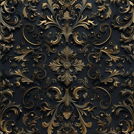 Seamless pattern in Victorian style. Ornate element for design.の素材