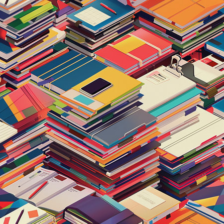 Seamless pattern with books. Vector illustration in retro style.の素材
