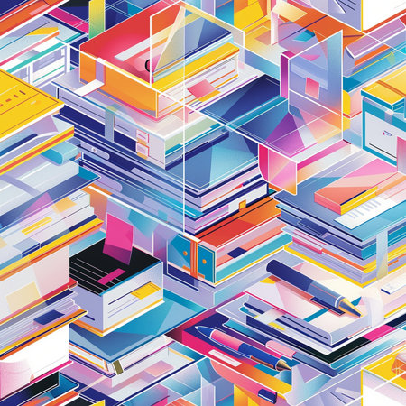 Seamless pattern with books. Vector illustration for your design.の素材