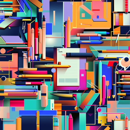 Abstract colorful background with different geometric elements. Vector illustration. Eps 10.の素材