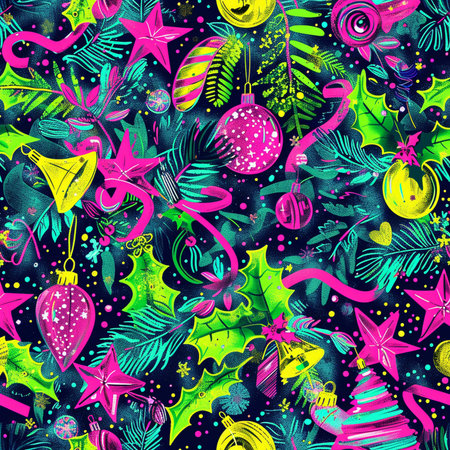 Seamless pattern with Christmas and New Year elements. Vector illustration.の素材