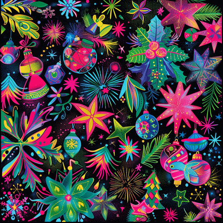 Seamless pattern with Christmas and New Year elements. Vector illustration.の素材