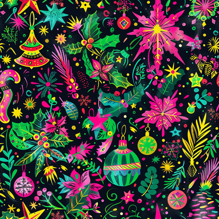 Seamless pattern with Christmas and New Year elements. Vector illustration.の素材